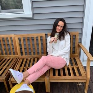 Coral Hollister Crop Jeans